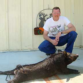 Mark with his meat hog