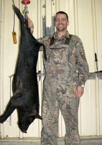 Sean with a tasty meat hog