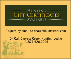 Contact Cypress Creek Hunting Lodge, Hunting Gift Certificate